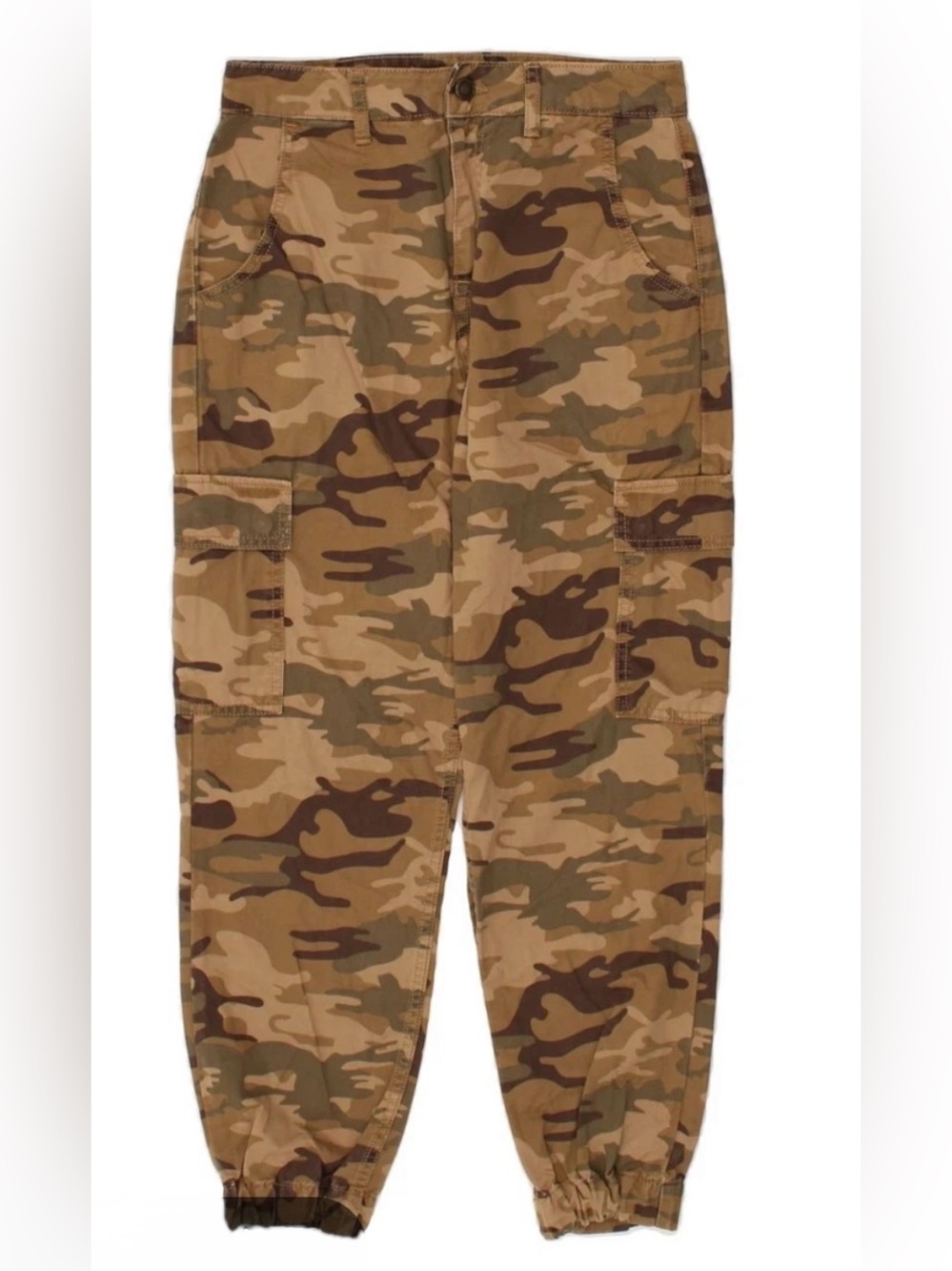 Zara Women's Camo Cargo Joggers - Tan & Olive